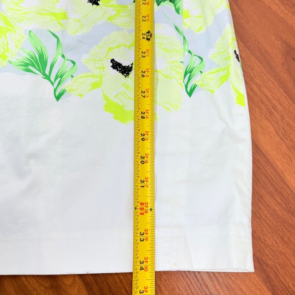 French Connection‎ Floral Print Sleeveless Sheath Pencil Dress Sz 6 Yellow Green - Picture 9 of 13